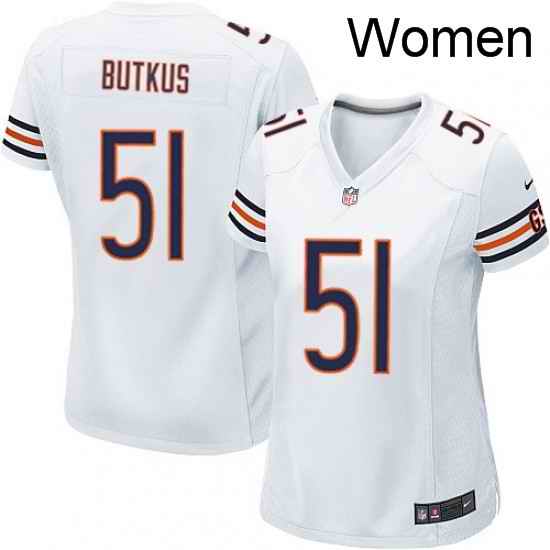 Womens Nike Chicago Bears 51 Dick Butkus Game White NFL Jersey